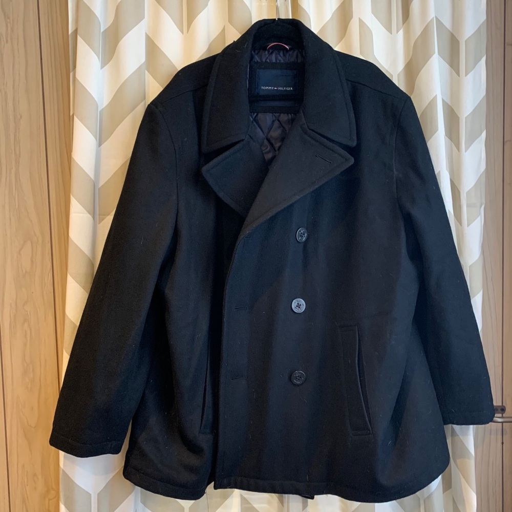 Tommy Hilfiger Black pea coat size 4XL